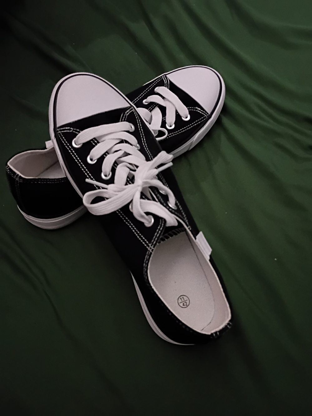 Classic Black Canvas Lace-Up Women's Sneakers